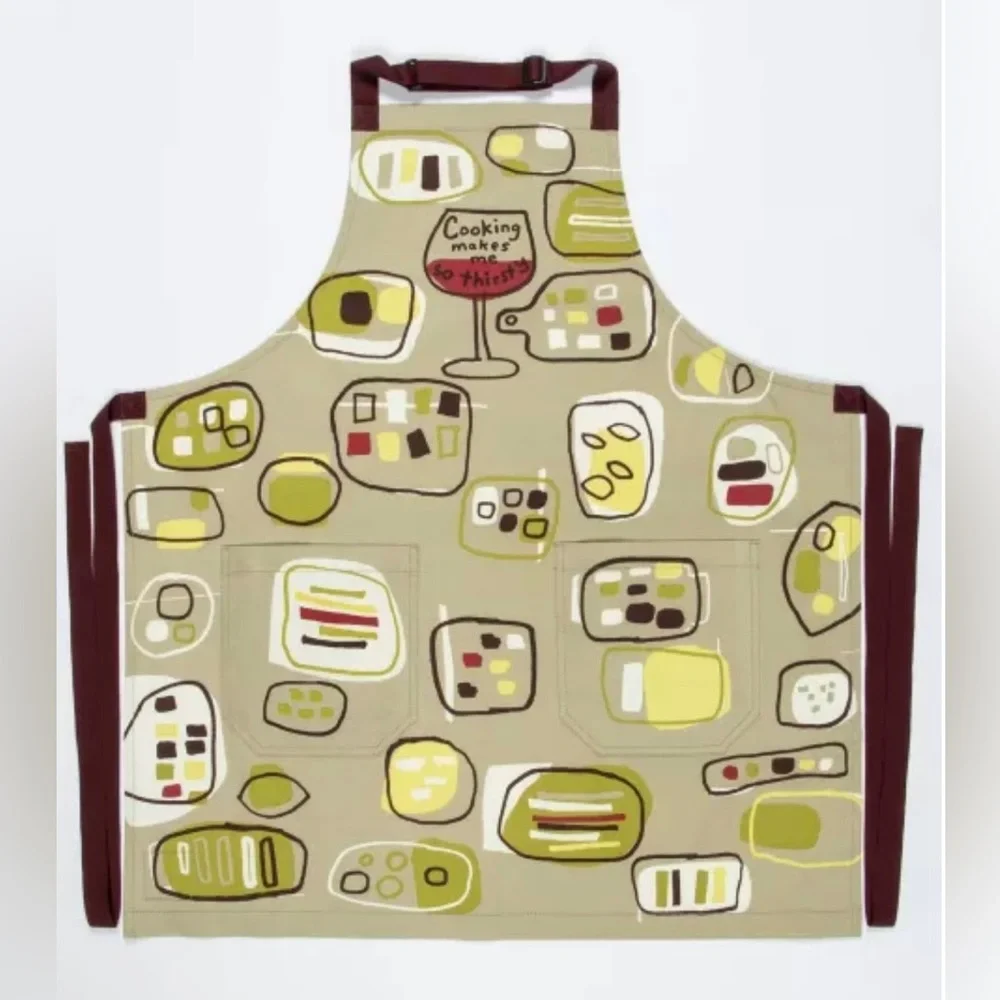 NWT Blue Q apron. “Cooking makes me so thirsty” featuring wine glasses.